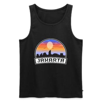 Jakarta Indonesien Skyline Vintage Sonnenuntergang Reisen So - Männer Premium Bio Tank Top - Schwarz - Vorne - Michal (187cm)