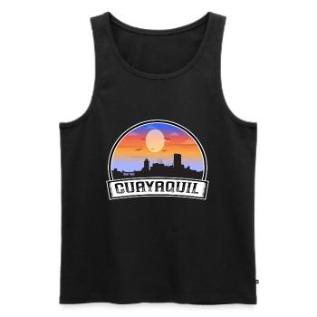 Guayaquil Equador Skyline Vintage Sunset Travel So - Débardeur bio Premium Homme - noir - Devant - AI Model Male 178 light (178cm)