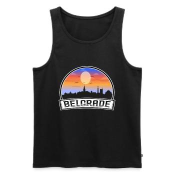 Belgrade Serbie Skyline Vintage Sunset Travel Souv - Débardeur bio Premium Homme - noir - Devant - Michal (187cm)
