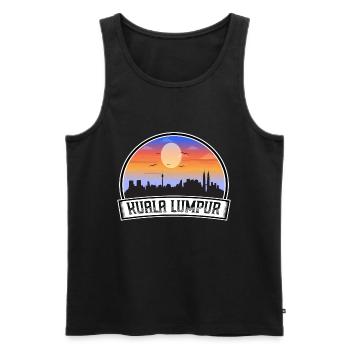 Kuala Lumpur Malaysia Skyline Vintage Sunset Trave - Männer Premium Bio Tank Top - Schwarz - Vorne - AI Model Male 178 light (178cm)