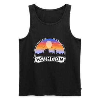 Asuncion Paraguay Skyline Vintage Sunset Travel So - Débardeur bio Premium Homme - noir - Devant - AI Model Male 178 light (178cm)