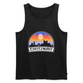 Chisinau Moldova Skyline Vintage Sunset Travel Sou - Männer Premium Bio Tank Top - Schwarz - Vorne - Michal (187cm)