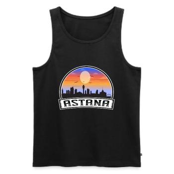 Astana Kazakhstan Skyline Vintage Sunset Travel So - Débardeur bio Premium Homme - noir - Devant - AI Model Male 178 light (178cm)
