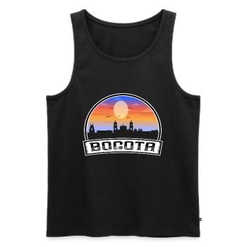 Bogota Kolumbien Skyline Vintage Sonnenuntergang Reise Souv - Männer Premium Bio Tank Top - Schwarz - Vorne - AI Model Male 178 light (178cm)