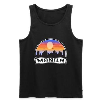 Manila Philippinen Skyline Vintage Sunset Travel S - Männer Premium Bio Tank Top - Schwarz - Vorne - AI Model Male 178 light (178cm)