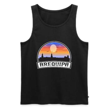 Arequipa Pérou Skyline Vintage Sunset Travel Souven - Débardeur bio Premium Homme - noir - Devant - Michal (187cm)