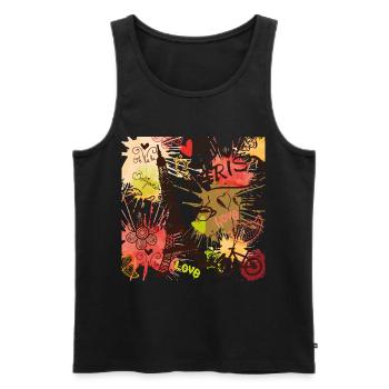 Tour Eiffel Paris avec l’amour de la France et de la - Débardeur bio Premium Homme - noir - Devant - Michal (187cm)