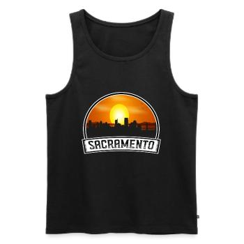 Sacramento California Usa Skyline Vintage Sunset T - Männer Premium Bio Tank Top - Schwarz - Vorne - Michal (187cm)
