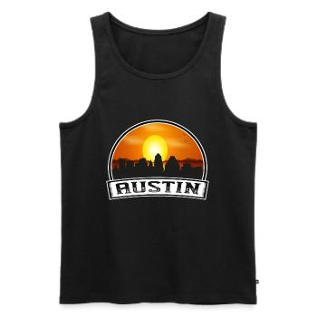 Austin Texas Usa Skyline Vintage Sunset Travel Sou - Männer Premium Bio Tank Top - Schwarz - Vorne - Michal (187cm)