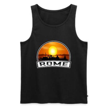 Rome Italie Skyline Vintage Sunset Travel Souvenir - Débardeur bio Premium Homme - noir - Devant - Michal (187cm)