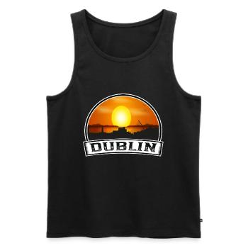 Dublin Irlande Skyline Vintage Sunset Travel Souve - Débardeur bio Premium Homme - noir - Devant - AI Model Male 178 light (178cm)