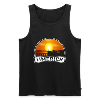 Limerick Ireland Skyline Vintage Sunset Travel Sou - Men's Premium Organic Tank Top - black - Front - Michal (187cm)