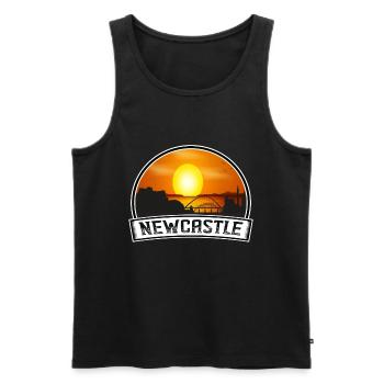 Newcastle England Skyline Vintage Sunset Travel So - Men's Premium Organic Tank Top - black - Front - AI Model Male 178 light (178cm)