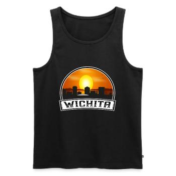 Wichita Kansas Usa Skyline Vintage Sunset Travel S - Men's Premium Organic Tank Top - black - Front - Michal (187cm)