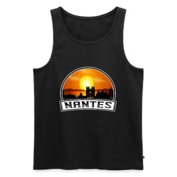 Nantes France Skyline Vintage Sunset Travel Souven - Men's Premium Organic Tank Top - black - Front - Michal (187cm)