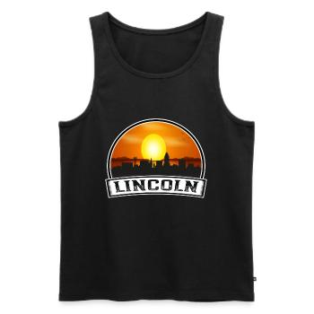 Lincoln Nebraska États-Unis Skyline Vintage Sunset Travel - Débardeur bio Premium Homme - noir - Devant - Michal (187cm)