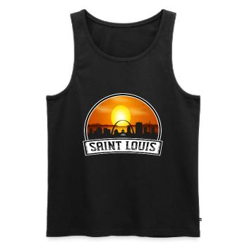 Saint Louis Missouri États-Unis Skyline Vintage Sunset Tr - Débardeur bio Premium Homme - noir - Devant - Michal (187cm)