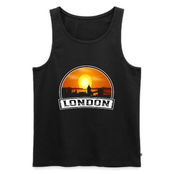 Londres Angleterre Skyline Vintage Sunset Travel Souve - Débardeur bio Premium Homme - noir - Devant - AI Model Male 178 light (178cm)