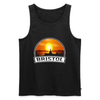 Bristol England Skyline Vintage Sunset Travel Souv - Men's Premium Organic Tank Top - black - Front - Michal (187cm)