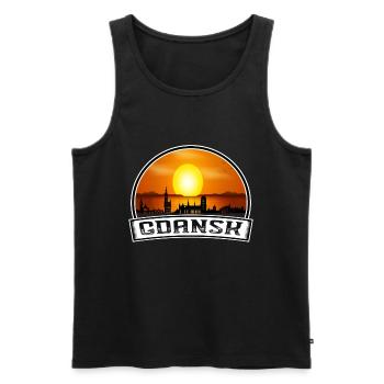 Danzig Polen Skyline Vintage Sonnenuntergang Reise Souven - Männer Premium Bio Tank Top - Schwarz - Vorne - AI Model Male 178 light (178cm)