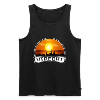 Utrecht Netherlands Skyline Vintage Sunset Travel - Men's Premium Organic Tank Top - black - Front - Michal (187cm)
