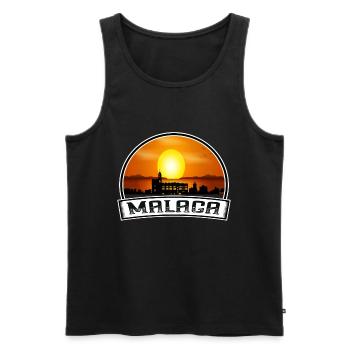 Malaga Spanien Skyline Vintage Sunset Travel Souveni - Männer Premium Bio Tank Top - Schwarz - Vorne - Michal (187cm)