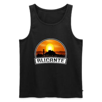 Alicante Espagne Skyline Vintage Sunset Travel Souve - Débardeur bio Premium Homme - noir - Devant - Michal (187cm)