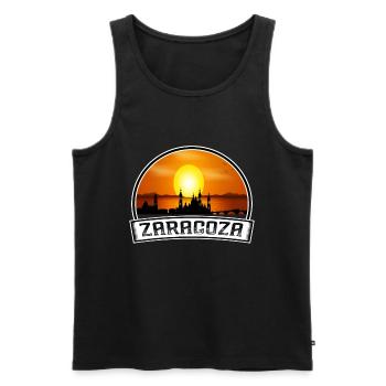 Zaragoza Spanien Skyline Vintage Sunset Travel Souve - Männer Premium Bio Tank Top - Schwarz - Vorne - Michal (187cm)