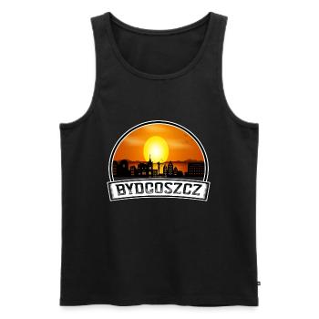 Bydgoszcz Pologne Skyline Vintage Sunset Travel Sou - Débardeur bio Premium Homme - noir - Devant - Michal (187cm)