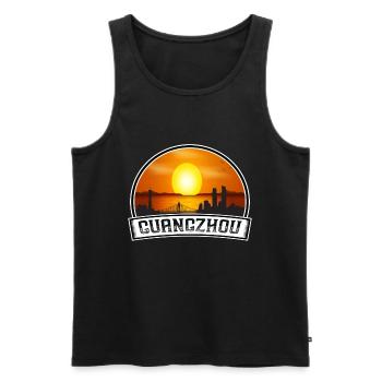 Guangzhou China Skyline Vintage Sonnenuntergang Reise Souv - Männer Premium Bio Tank Top - Schwarz - Vorne - AI Model Male 178 light (178cm)