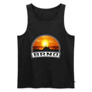 Brünn Tschechien Skyline Vintage Sonnenuntergang Reise Souveni - Männer Premium Bio Tank Top - Schwarz - Vorne - AI Model Male 178 light (178cm)