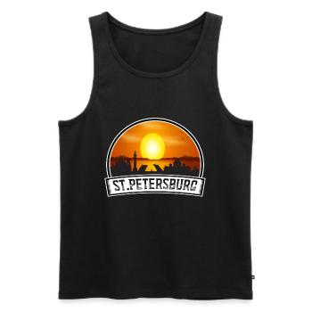 Saint-Pétersbourg Russie Skyline Vintage Sunset Travel - Débardeur bio Premium Homme - noir - Devant - Michal (187cm)
