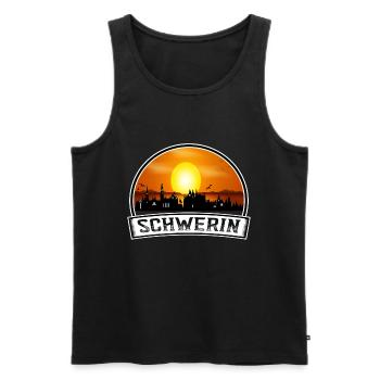 Schwerin Deutschland Skyline Vintage Sunset Travel Sou - Männer Premium Bio Tank Top - Schwarz - Vorne - AI Model Male 178 light (178cm)