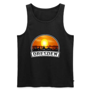 Dresde Allemagne Skyline Vintage Sunset Travel Souv - Débardeur bio Premium Homme - noir - Devant - AI Model Male 178 light (178cm)