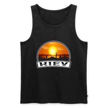 Kiew Ukraine Skyline Vintage Sonnenuntergang Reise Souveni - Männer Premium Bio Tank Top - Schwarz - Vorne - AI Model Male 178 light (178cm)