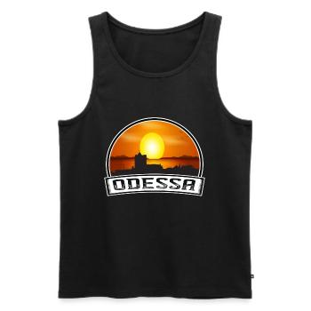 Odessa Ukraine Skyline Vintage Sunset Travel Souve - Men's Premium Organic Tank Top - black - Front - AI Model Male 178 light (178cm)