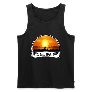 Genf Schweiz Skyline Vintage Sunset Travel Sou - Männer Premium Bio Tank Top - Schwarz - Vorne - Michal (187cm)