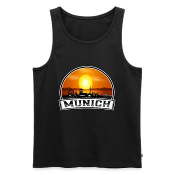 Munich Allemagne Skyline Vintage Sunset Travel Souve - Débardeur bio Premium Homme - noir - Devant - Michal (187cm)