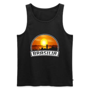 Brasilia Brazil Skyline Vintage Sunset Travel Souv - Men's Premium Organic Tank Top - black - Front - Michal (187cm)