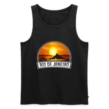 Rio De Janeiro Brazil Skyline Vintage Sunset Trave - Men's Premium Organic Tank Top - black - Front - Michal (187cm)