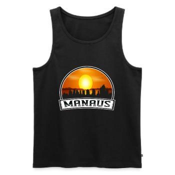Manaus Brasilien Skyline Vintage Sonnenuntergang Reise Souven - Männer Premium Bio Tank Top - Schwarz - Vorne - AI Model Male 178 light (178cm)