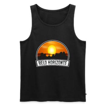 Belo Horizonte Brazil Skyline Vintage Sunset Trave - Men's Premium Organic Tank Top - black - Front - Michal (187cm)