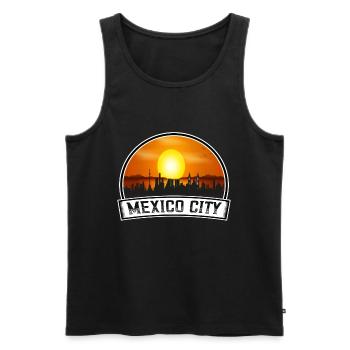 Mexico City Mexico Skyline Vintage Sunset Travel S - Men's Premium Organic Tank Top - black - Front - Michal (187cm)