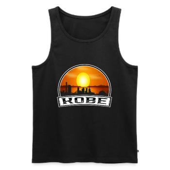 Kobe Japan Skyline Vintage Sonnenuntergang Reise Souvenir - Männer Premium Bio Tank Top - Schwarz - Vorne - Michal (187cm)