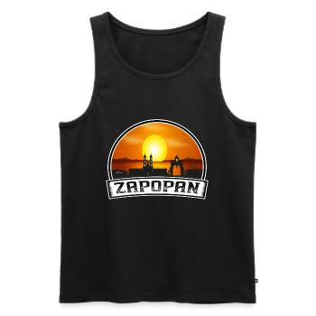 Zapopan Mexique Skyline Vintage Sunset Travel Souve - Débardeur bio Premium Homme - noir - Devant - AI Model Male 178 light (178cm)