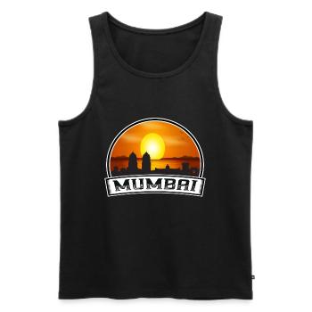 Mumbai India Skyline Vintage Sunset Travel Souveni - Men's Premium Organic Tank Top - black - Front - AI Model Male 178 light (178cm)