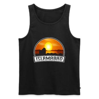 Islamabad Pakistan Skyline Vintage Sunset Travel S - Men's Premium Organic Tank Top - black - Front - Michal (187cm)