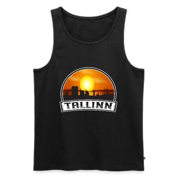 Tallinn Estonie Skyline Vintage Sunset Travel Souv - Débardeur bio Premium Homme - noir - Devant - Michal (187cm)