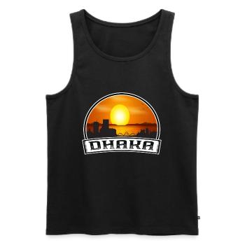 Dhaka Bangladesh Skyline Vintage Sunset Travel Sou - Débardeur bio Premium Homme - noir - Devant - Michal (187cm)