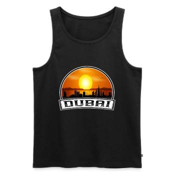 Dubai VAE Skyline Vintage Sonnenuntergang Reise Souvenir - Männer Premium Bio Tank Top - Schwarz - Vorne - AI Model Male 178 light (178cm)